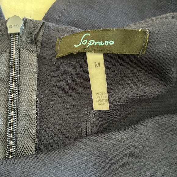 Soprano Popover Midi Body-Con Dress Sleeveless Midnight Navy Blue Size Medium - Picture 9 of 10